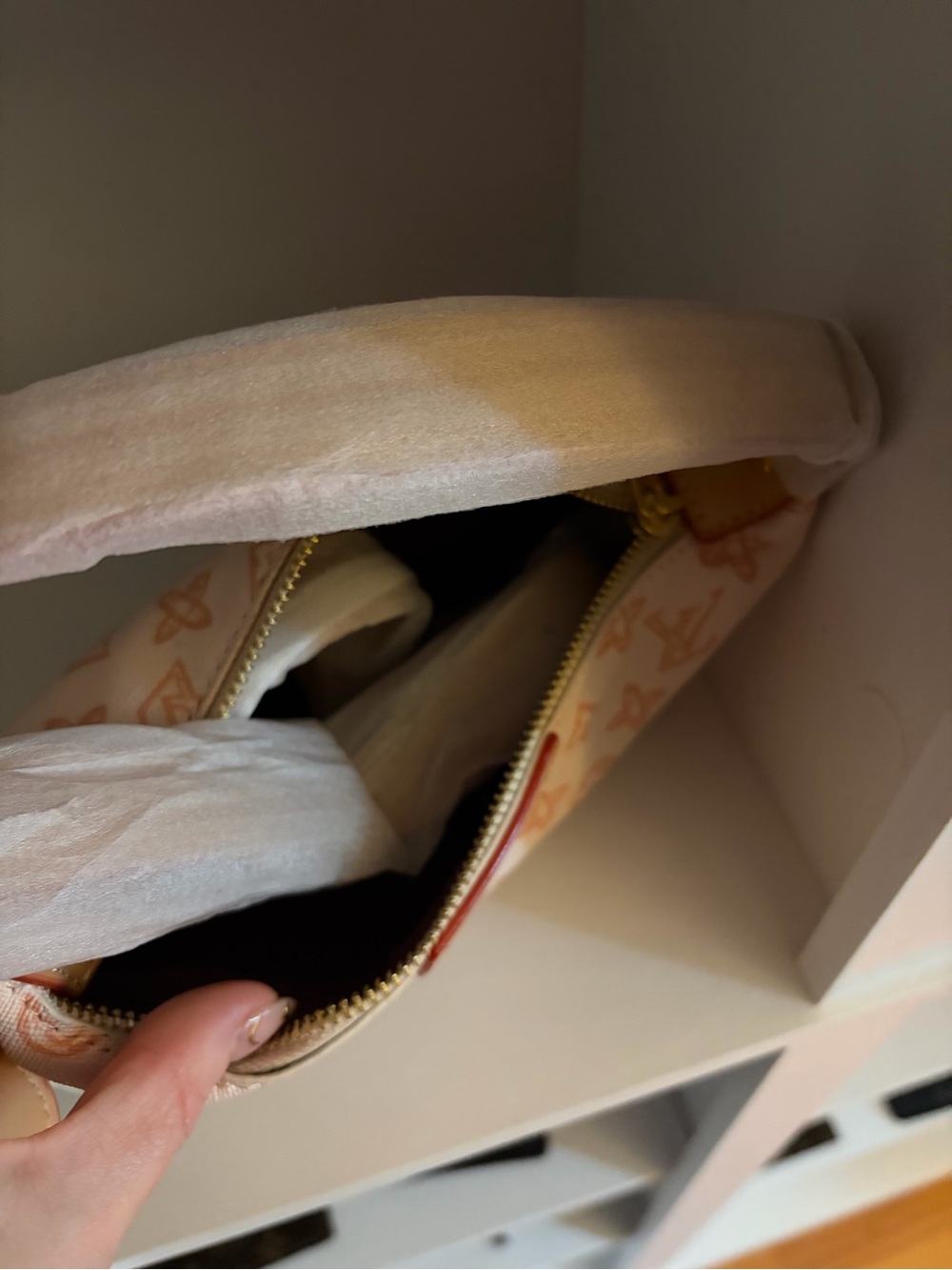Light Pink Monogram Wristlet Pouch - Women's Bag
